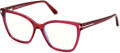 Tom Ford Blue Light Collection FT5812-B Transparent Fuchsia / Blue Block Lenses (074) Eyeglasses - Color Image