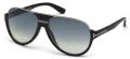 Tom Ford FT0334 - Dimitry Matte Black, Shiny Dark Ruthenium Details / Gradient Blue Lenses (02W) Sunglasses - Color Image