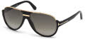 Tom Ford FT0334 - Dimitry Shiny Black, Shiny Rose Gold Details / Green Gradient Smoke Lenses (01P) Sunglasses - Color Image