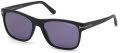 Tom Ford FT0698 Matte Black/ Blue Smoke Polar Lenses (02V) Sunglasses - Color Image