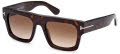 Tom Ford FT0711 - Fausto Shiny Dark Havana / Gradient Brown Lenses (52F) Sunglasses - Color Image