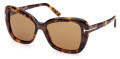 Tom Ford FT1008 Maeve Shiny Colored Havana / Brown Lenses (55J) Sunglasses - Color Image
