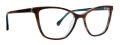 Trina Turk Jaida Tortoise/Blue Eyeglasses - Color Image