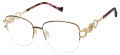 Tura TE287 Eggplant/Gold (EGG) Eyeglasses - Color Image