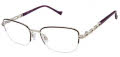 Tura TE291 Eggplant/Silver (EGG) Eyeglasses - Color Image
