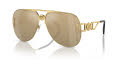 Versace VE2255 Gold/Clear Mirror Real Yellow Gold (100203) Sunglasses - Color Image