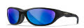 Wiley X AirRage Gloss Black/ Polarized Blue Mirror 692 Sunglasses - Color Image