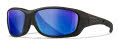 Wiley X WX Gravity Black Crystal / Polarized Blue Mirror Lens (CCGRA19) Sunglasses - Color Image