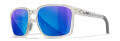 Wiley X WX Alfa Gloss Clear Crystal / Captivate Polarized Blue Mirror Lenses (AC6ALF09) Sunglasses - Color Image