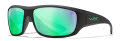 Wiley X WX Omega Matte Black / Captivate Polarized Green Mirror (ACOME22) Sunglasses - Color Image