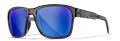 Wiley X Trek Gloss Crystal Dark Grey / Captivate Polarized Blue Mirror (AC6TRK09) Sunglasses - Color Image