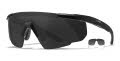 Wiley X Saber Advanced Matte Black / Smoke Grey and Clear Lens (315) Sunglasses - Color Image