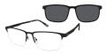 XXL Hull With Clip-on Lens Black Eyeglasses - Color Image