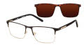 XXL Tyson With Clip-on Lens Black/Gold Eyeglasses - Color Image