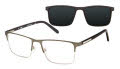 XXL Tyson With Clip-on Lens Gunmetal/Silver Eyeglasses - Color Image