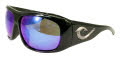 Black Flys Tahitian Hooker Shiny Black / Blue Mirror Polarized Lens Sunglasses - Color Image