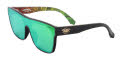 Black Flys Choloha Mono Fly / Sullen Collab Shiny Black w/ Green Mirror Lens Sunglasses - Color Image