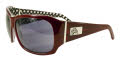 Black Flys Fly End Shiny Burgundy and Silver Dots / Smoke Lens Sunglasses - Color Image