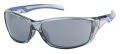 Caterpillar Grader Gloss Grey Crystal with Solid Smoke-Silver Flash Polarized Lens (108) Sunglasses - Color Image