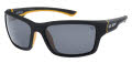 Caterpillar Ridge Rubberized Matte Black with Solid Smoke Polarized Lens (104) Sunglasses - Color Image
