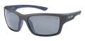 Caterpillar Ridge Rubberized Matte Grey with Solid Smoke-Silver Flash Polarized Lens (108) Sunglasses - Color Image