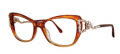 Caviar 4908 Brown w Clear Crystals (16) Eyeglasses - Color Image
