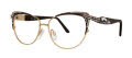 Caviar 5676 Brown/ Gold w Clear Crystals (16) Eyeglasses - Color Image