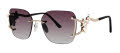 Caviar 5678 Gold w/ Clear Crystals w Brown Lens (21) Sunglasses - Color Image