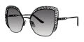 Caviar 6893 Black w/ Clear Crystals w Grey Lens (24) Sunglasses - Color Image
