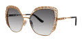 Caviar 6893 Gold w/ Clear Crystals w Brown Lens (21) Sunglasses - Color Image