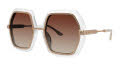 Caviar 6898 Crystal/ Gold w Clear Crystals w Brown Lens (49) Sunglasses - Color Image