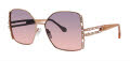Caviar 6901 Rose Gold w Clear Crystals w Rose Gradient Lens (21) Sunglasses - Color Image