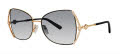 Caviar 6904 Gold/Black w/ Clear Crystals w/ Grey Lens (24) Sunglasses - Color Image