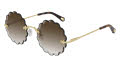 Chloe CH0047S Shiny Gold / Gradient Brown Lens - Size 60 (001) Sunglasses - Color Image