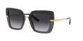 Dolce & Gabbana DG4373 Top Black On Transparent / Grey Gradient Lens (32468G) Sunglasses - Color Image