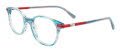 EasyClip EC649 No Clip On Lens Teal Striped & Red- 060 Eyeglasses - Color Image