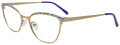 EasyClip EC681 with Magnetic Clip On Lens Satin Gold & Mix Patterned Browline (20) Eyeglasses - Color Image