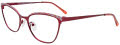 EasyClip EC681 with Magnetic Clip On Lens Satin Red & Mix Patterned Browline (30) Eyeglasses - Color Image