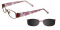 EasyClip EC218 With Magnetic Clip-On Lens Satin Red with Grey Clip (30) - POLARIZED Eyeglasses - Color Image