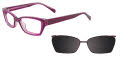 EasyClip EC293 With Magnetic Clip-On Lens Pink & Purple with Grey Clip  (80) - POLARIZED Eyeglasses - Color Image