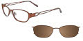 EasyClip EC302 With Magnetic Clip-On Lens Matte Dark Brown with Brown Clip (10) - POLARIZED Eyeglasses - Color Image