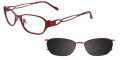EasyClip EC302 With Magnetic Clip-On Lens Matte Dark Red w/ Grey Clip (30) - POLARIZED Eyeglasses - Color Image