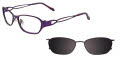 EasyClip EC302 With Magnetic Clip-On Lens Matte Violet with Grey Clip (80) - POLARIZED Eyeglasses - Color Image