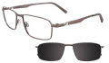 EasyClip EC477 With Magnetic Clip-On Lens Satin Dark Grey with Polarized Clip on Lens (020) Eyeglasses - Color Image