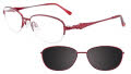 EasyClip EC479 With Magnetic Clip-On Lens Shiny Red (030) Eyeglasses - Color Image
