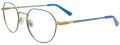 EasyClip EC632 No Clip-On Lens Blue & Satin Green (050) Eyeglasses - Color Image