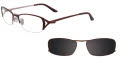 EasyClip EC281 With Magnetic Clip-On Lens Satin Burgundy with Grey Clip (30) - POLARIZED Eyeglasses - Color Image