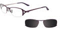 EasyClip EC281 With Magnetic Clip-On Lens Satin Dark Plum with Grey Clip (80) - POLARIZED Eyeglasses - Color Image