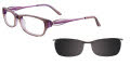 EasyClip EC283 With Magnetic Clip-On Lens Clear Light Purple with Grey Clip (80) - POLARIZED Eyeglasses - Color Image