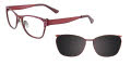 EasyClip EC288 With Magnetic Clip-On Lens Satin Burgundy, Pink & Black w/ Grey Clip (30) - POLARIZED Eyeglasses - Color Image
